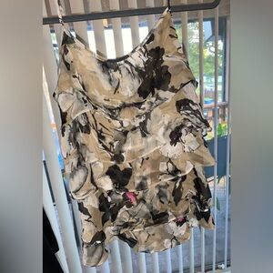 New York & Company Floral Camisole in Black and Tan